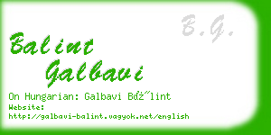 balint galbavi business card